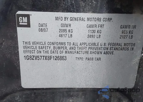 2008 Saturn Aura Xr z USA, uszkodzony, nr VIN 1G8ZV577X8F126863